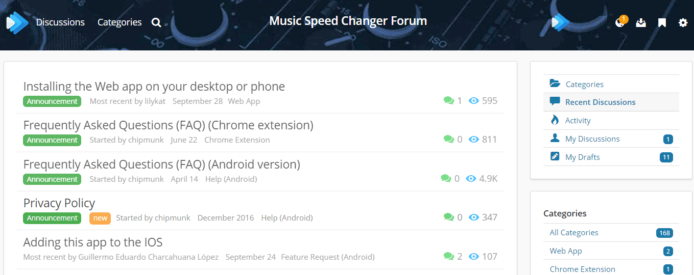 Music Speed Changer Chrome Extension Forum Help