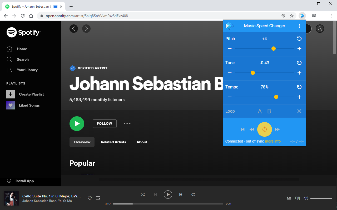Spotify Music Speed Changer Browser Extension